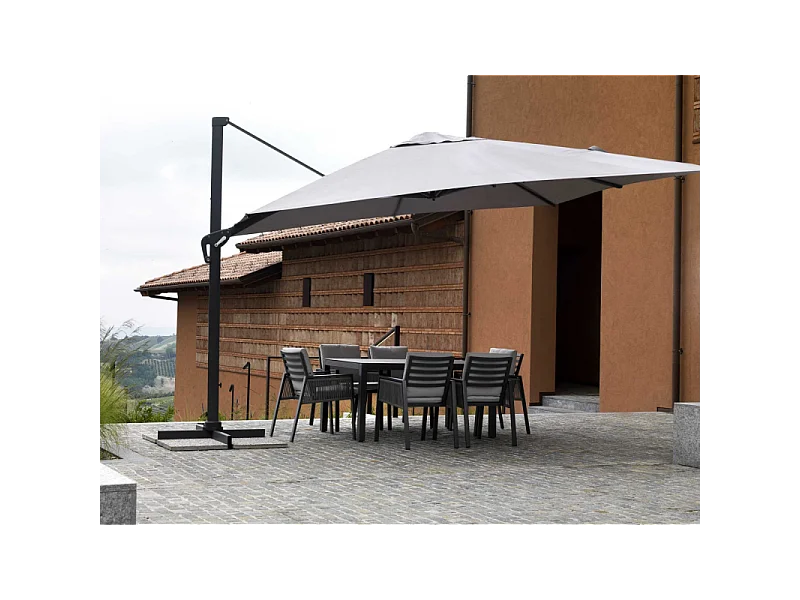 Ombrellone alluminio montana 3x4h2,80m grigio palo laterale