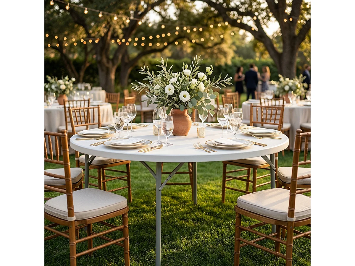 Table de catering pliant rond d'extérieur Ø120
