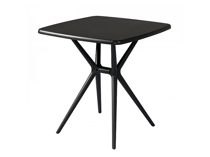 Set Di 2 Tavoli 70X70 Messina Polipropilene Con Fibra Di Vetro Antracite Moia