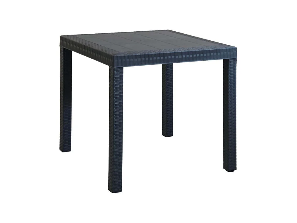 Table de jardin Dallas 80 x 80 en plastique tressé anthracite - COSMA