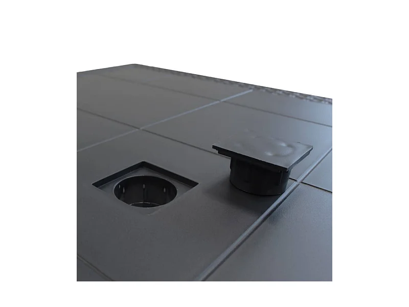 Table de jardin Dallas 80 x 80 en plastique tressé anthracite - COSMA