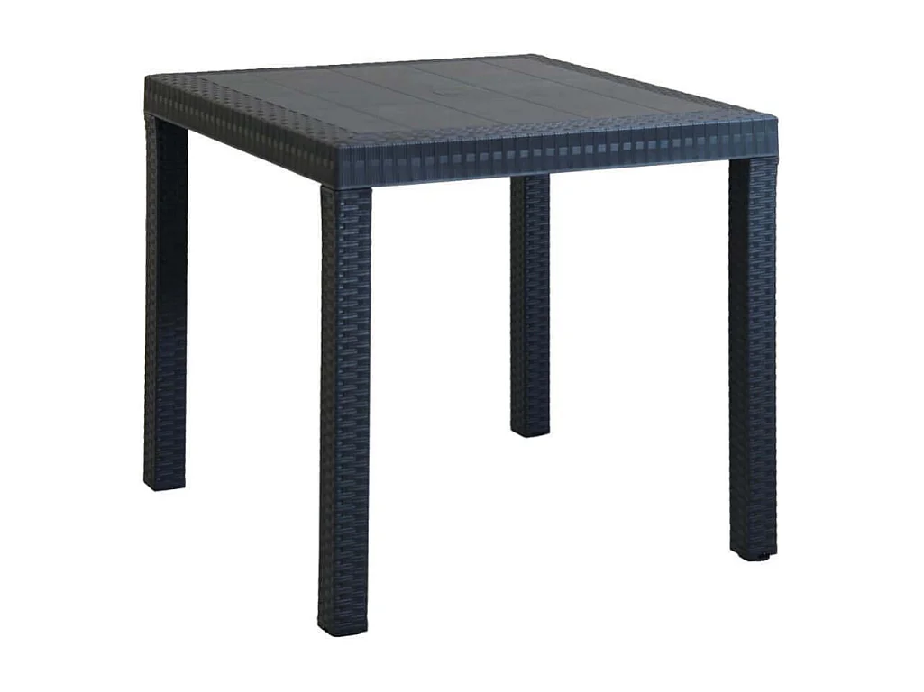 Table de jardin Dallas 80 x 80 en plastique tressé anthracite - COSMA