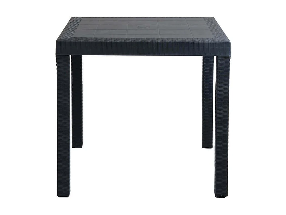 Table de jardin Dallas 80 x 80 en plastique tressé anthracite - COSMA