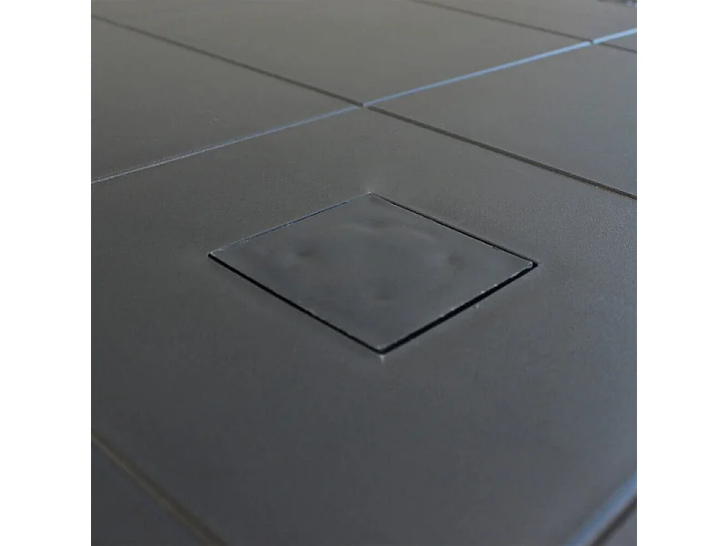 Table de jardin Dallas 80 x 80 en plastique tressé anthracite - COSMA