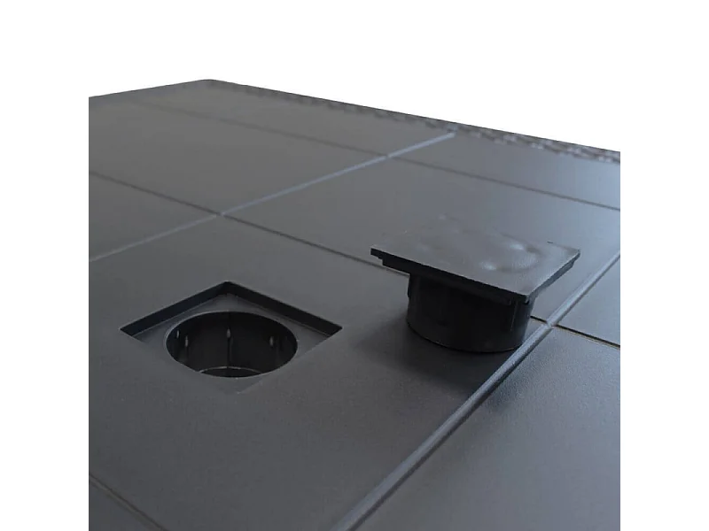 Table de jardin Dallas 80 x 80 en plastique tressé anthracite - COSMA