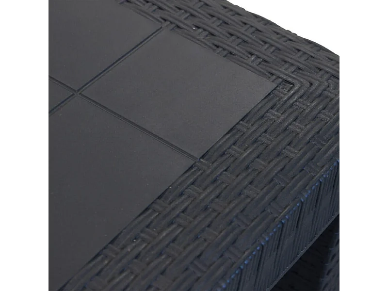 Table de jardin Dallas 80 x 80 en plastique tressé anthracite - COSMA