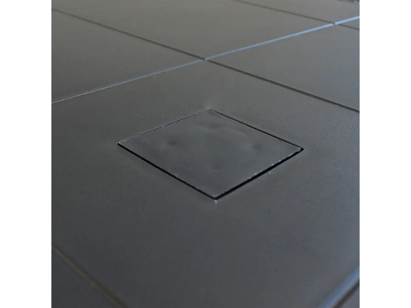 Table de jardin Dallas 80 x 80 en plastique tressé anthracite - COSMA