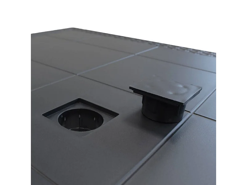 Table de jardin Dallas 80 x 80 en plastique tressé anthracite - COSMA