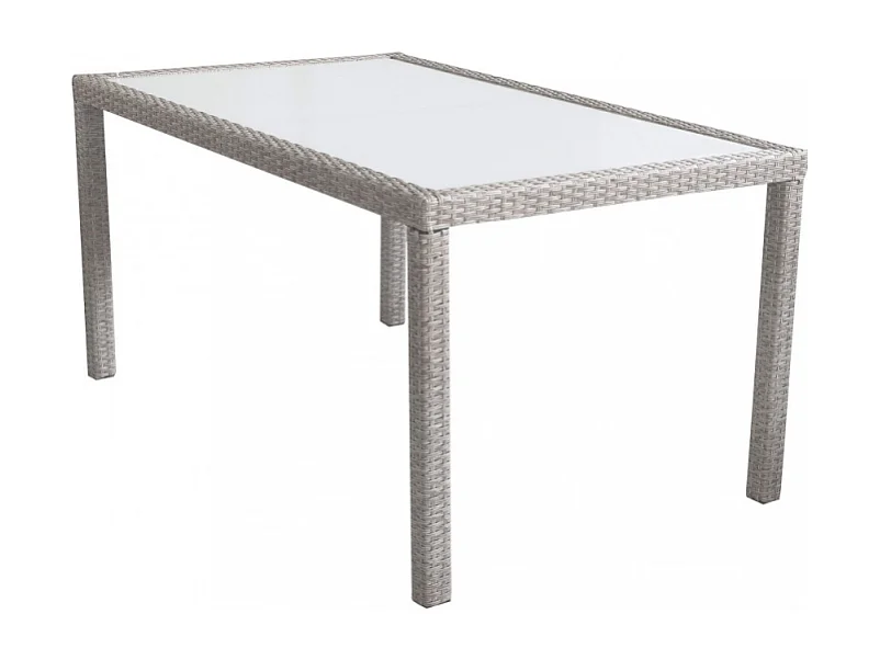 TISCH AZORE GRAU WICKER & STAHL 150x90 cm