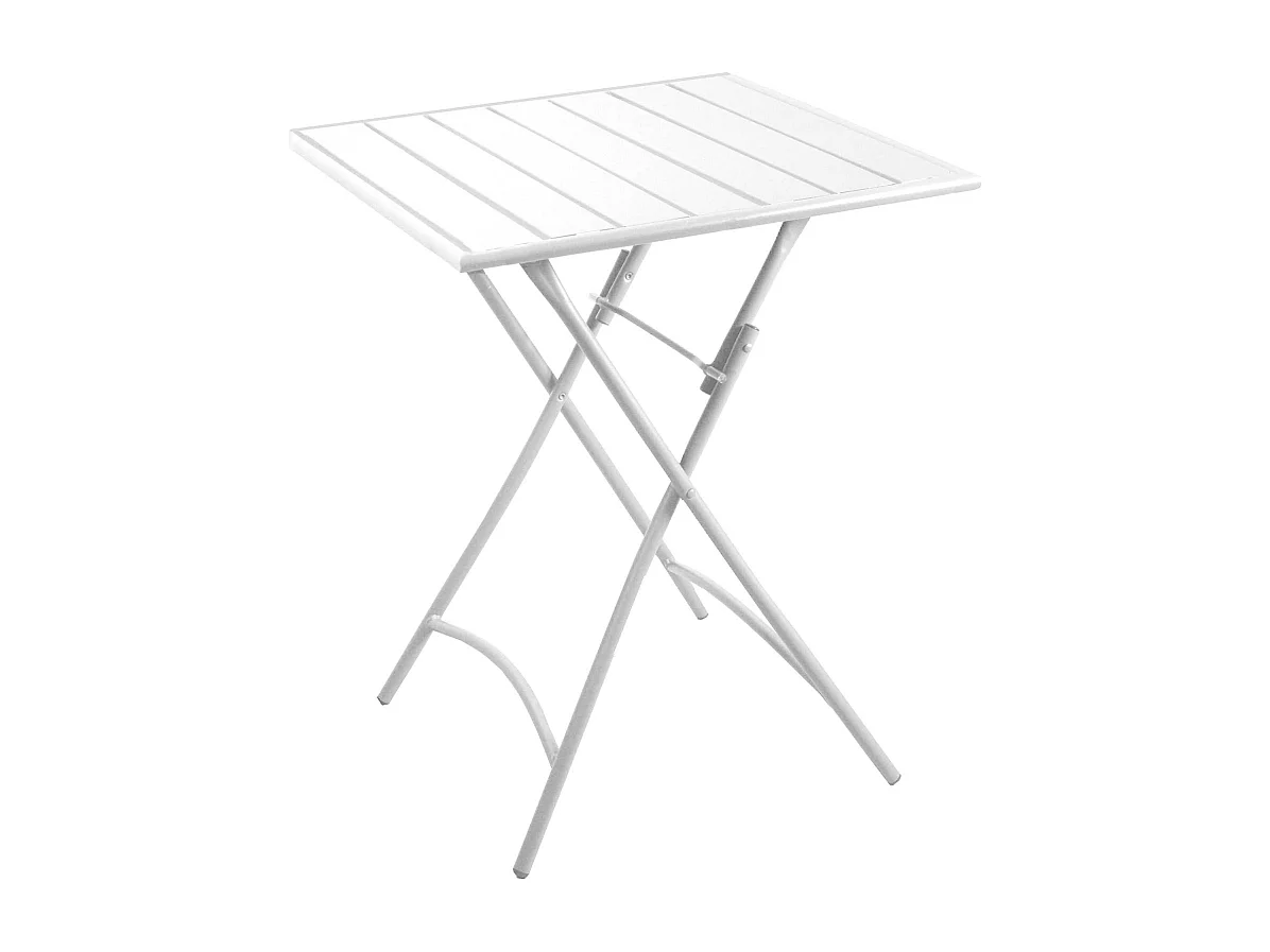 Tavolo metallo rovigo pieghevole bianco cm 80x80h72