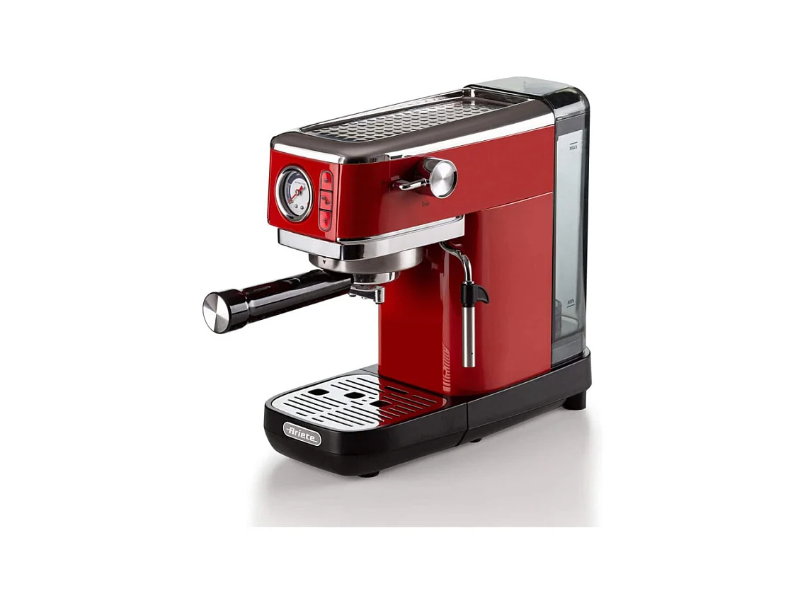 Macchina da caffè con manometro 1300W - 15 bar di pressione - Rosso