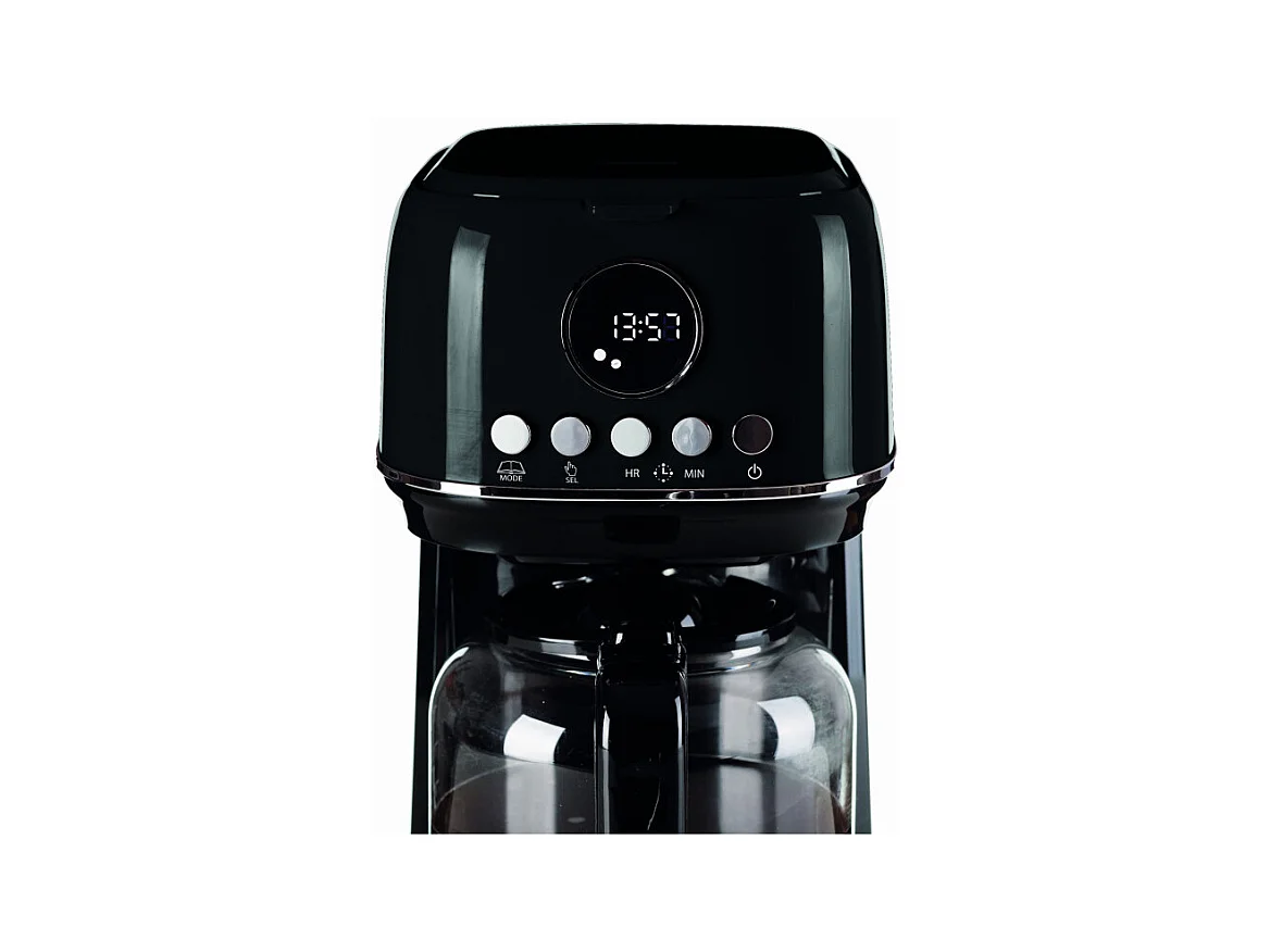 Macchina da caffè con filtro Moderna 15 tazze, base riscaldante, display LCD - Nero