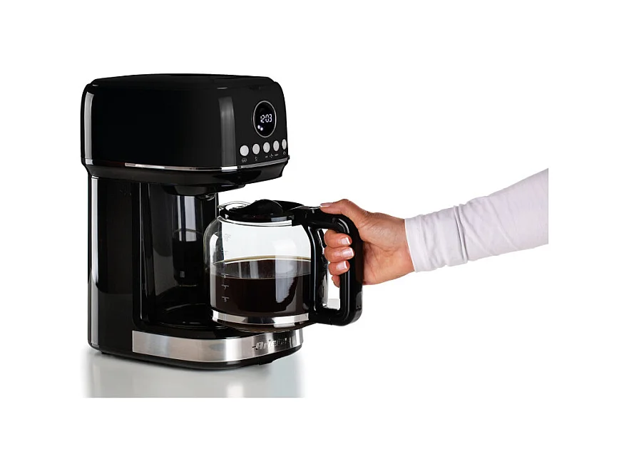 Macchina da caffè con filtro Moderna 15 tazze, base riscaldante, display LCD - Nero