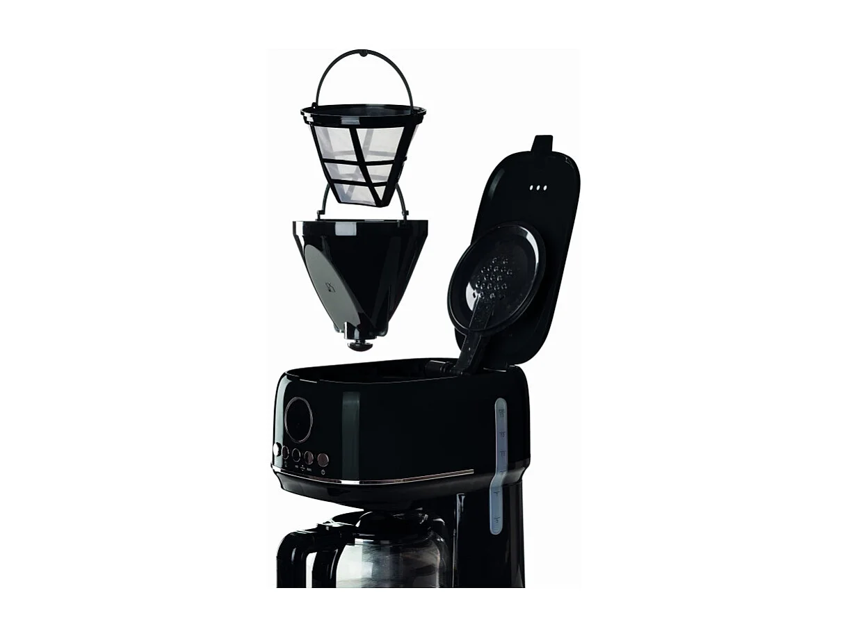 Machine à café filtre moderne Ariete 1396 Base chauffante pour café américain Écran LCD Noir