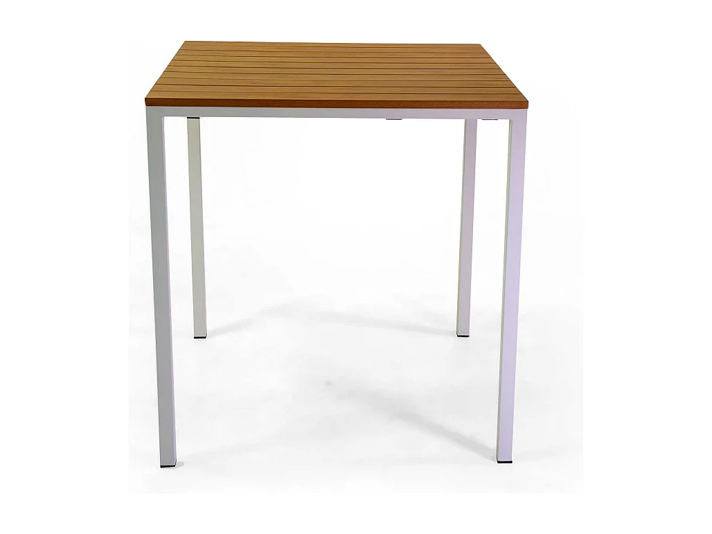 Tavolo metallo Loki bianco top polywoodquadro cm 70x70h74