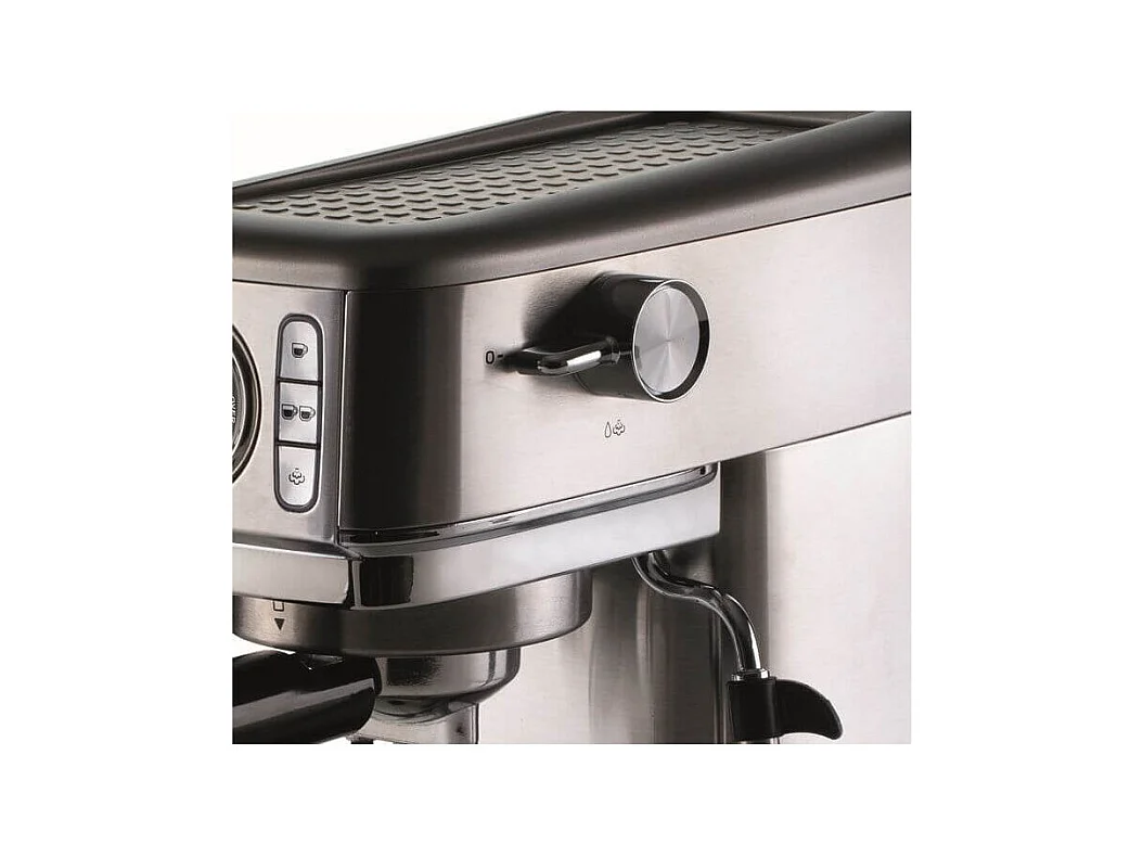 Macchina da Caffè con Manometro - 15 Bar - 1300W - Filtro ½ Tazze - Cappuccino - Silver