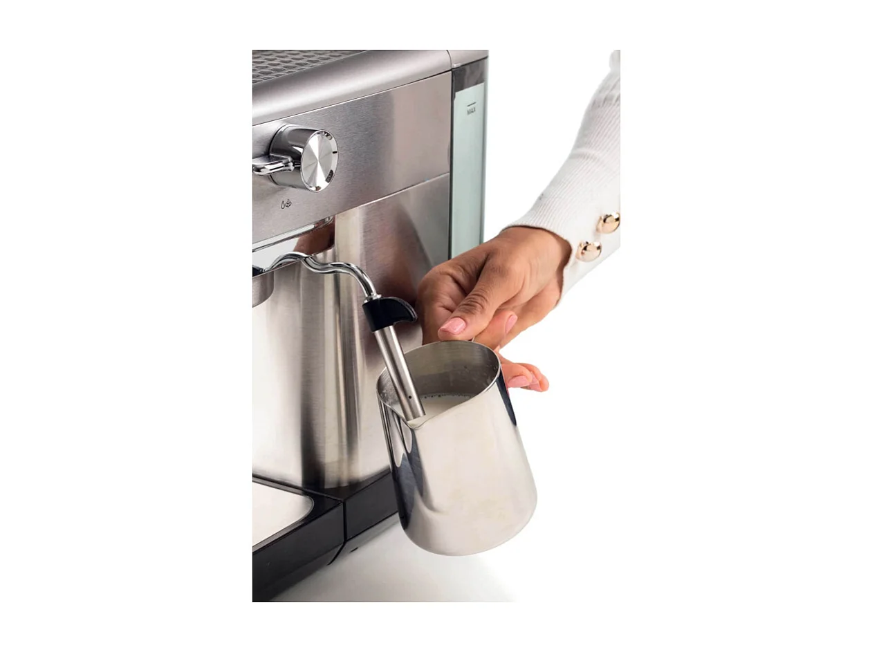 Macchina da Caffè con Manometro - 15 Bar - 1300W - Filtro ½ Tazze - Cappuccino - Silver