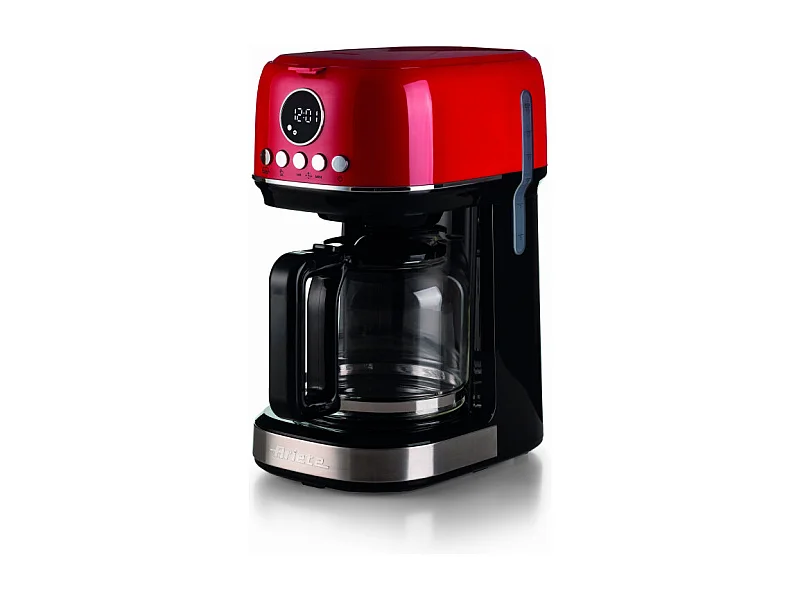 Macchina da caffè con filtro Moderna 15 tazze, base riscaldante, display LCD - Rosso