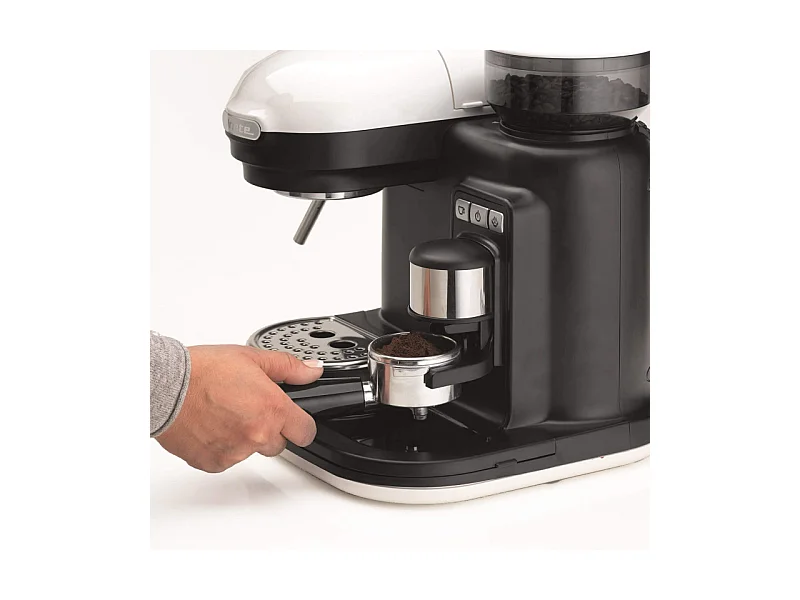 Macchina per Caffè Espresso con Macinacaffè Integrato - 1080W - 800cc - Bianco