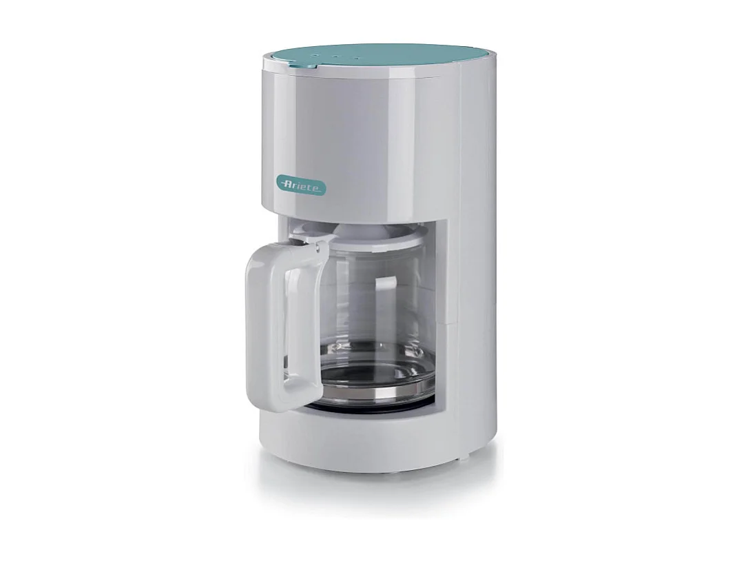 Macchina per caffè americano 12 tazze, filtro lavabile, indicatore luminoso - White & Aegean Teal