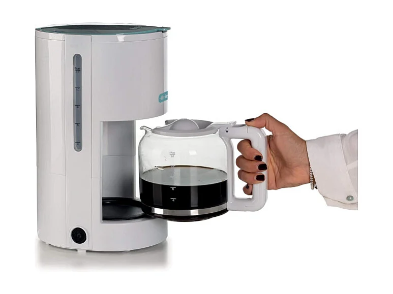 Macchina per caffè americano 12 tazze, filtro lavabile, indicatore luminoso - White & Aegean Teal