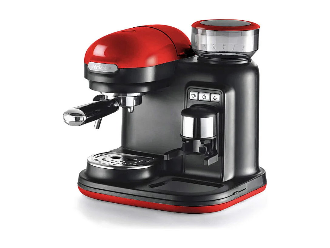 Macchina da Caffè con Macinacaffè - Montalatte - 15 Bar - 1080 Watt - Rosso