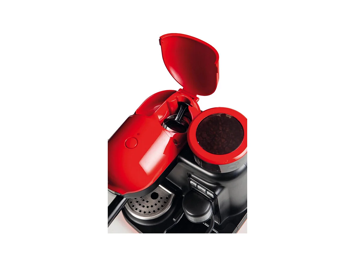 Macchina da Caffè con Macinacaffè - Montalatte - 15 Bar - 1080 Watt - Rosso