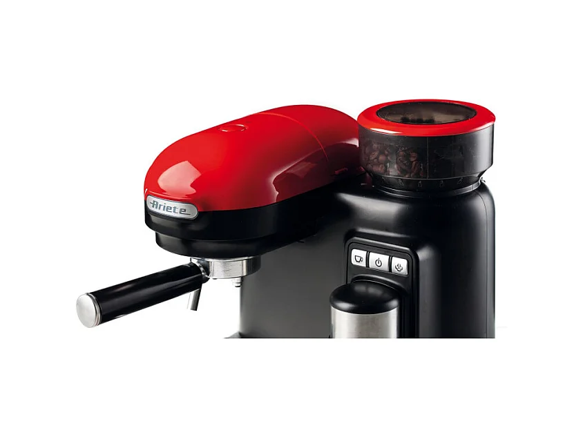 Macchina da Caffè con Macinacaffè - Montalatte - 15 Bar - 1080 Watt - Rosso