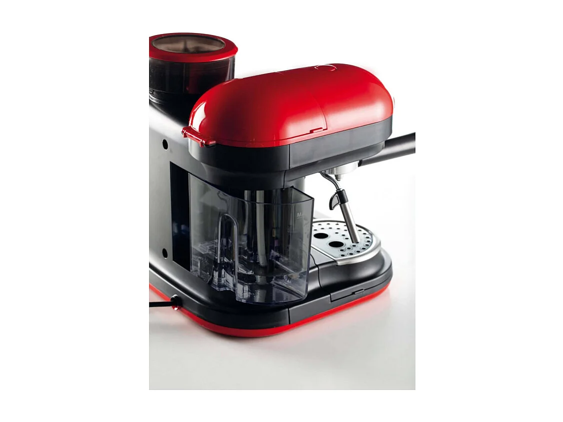Macchina da Caffè con Macinacaffè - Montalatte - 15 Bar - 1080 Watt - Rosso