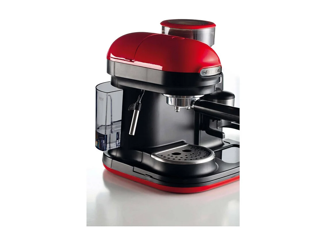 Macchina da Caffè con Macinacaffè - Montalatte - 15 Bar - 1080 Watt - Rosso