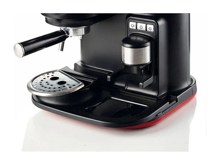 Macchina da Caffè con Macinacaffè - Montalatte - 15 Bar - 1080 Watt - Rosso