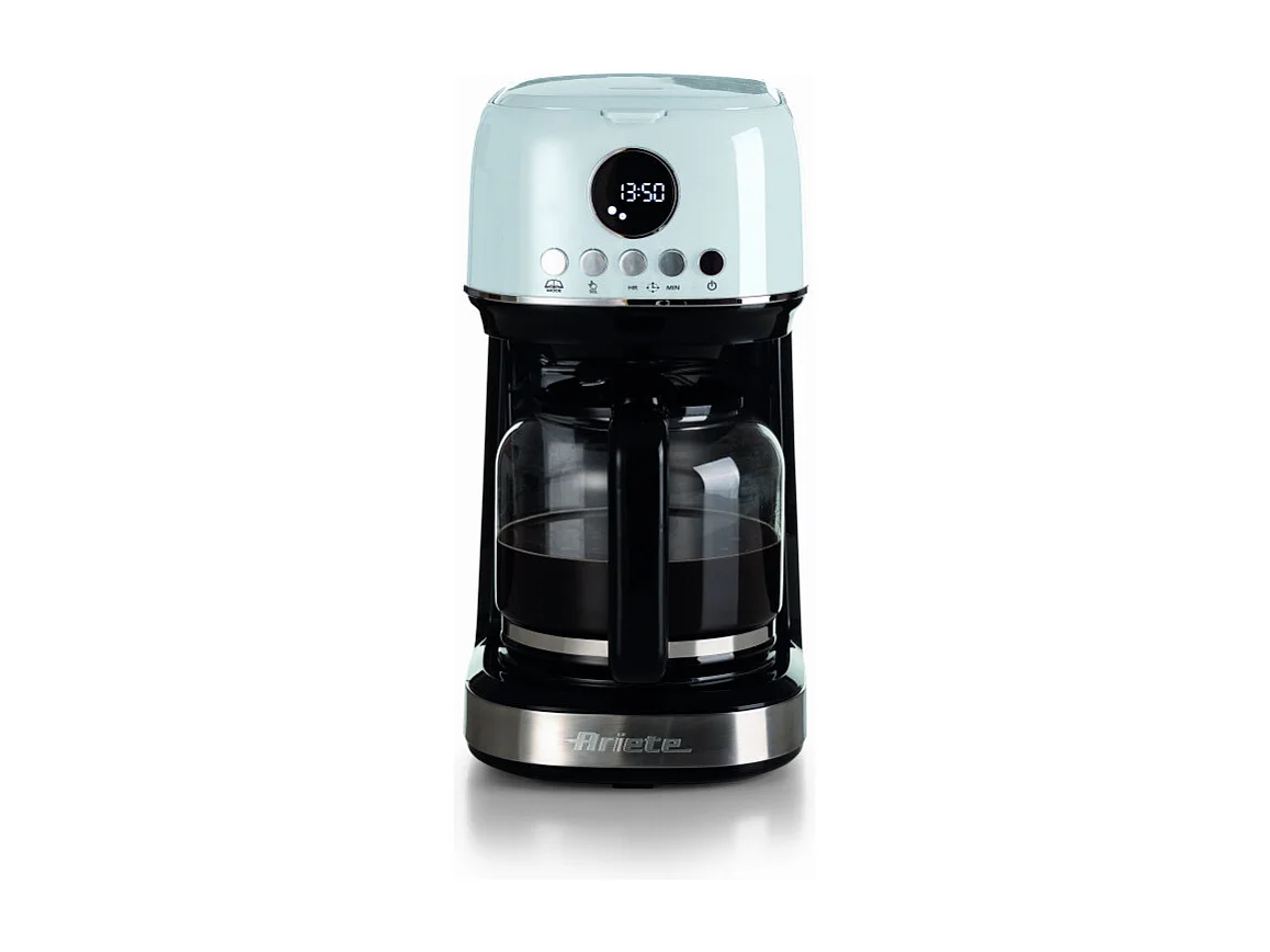 Machine à café filtre moderne Ariete 1396 Base chauffante pour café américain Écran LCD Blanc