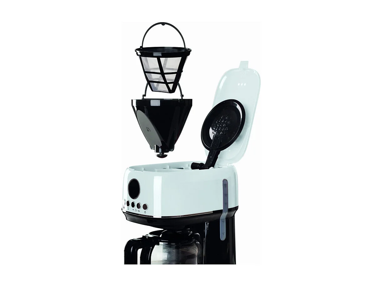Machine à café filtre moderne Ariete 1396 Base chauffante pour café américain Écran LCD Blanc