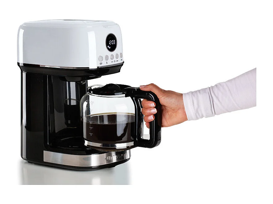 Machine à café filtre moderne Ariete 1396 Base chauffante pour café américain Écran LCD Blanc