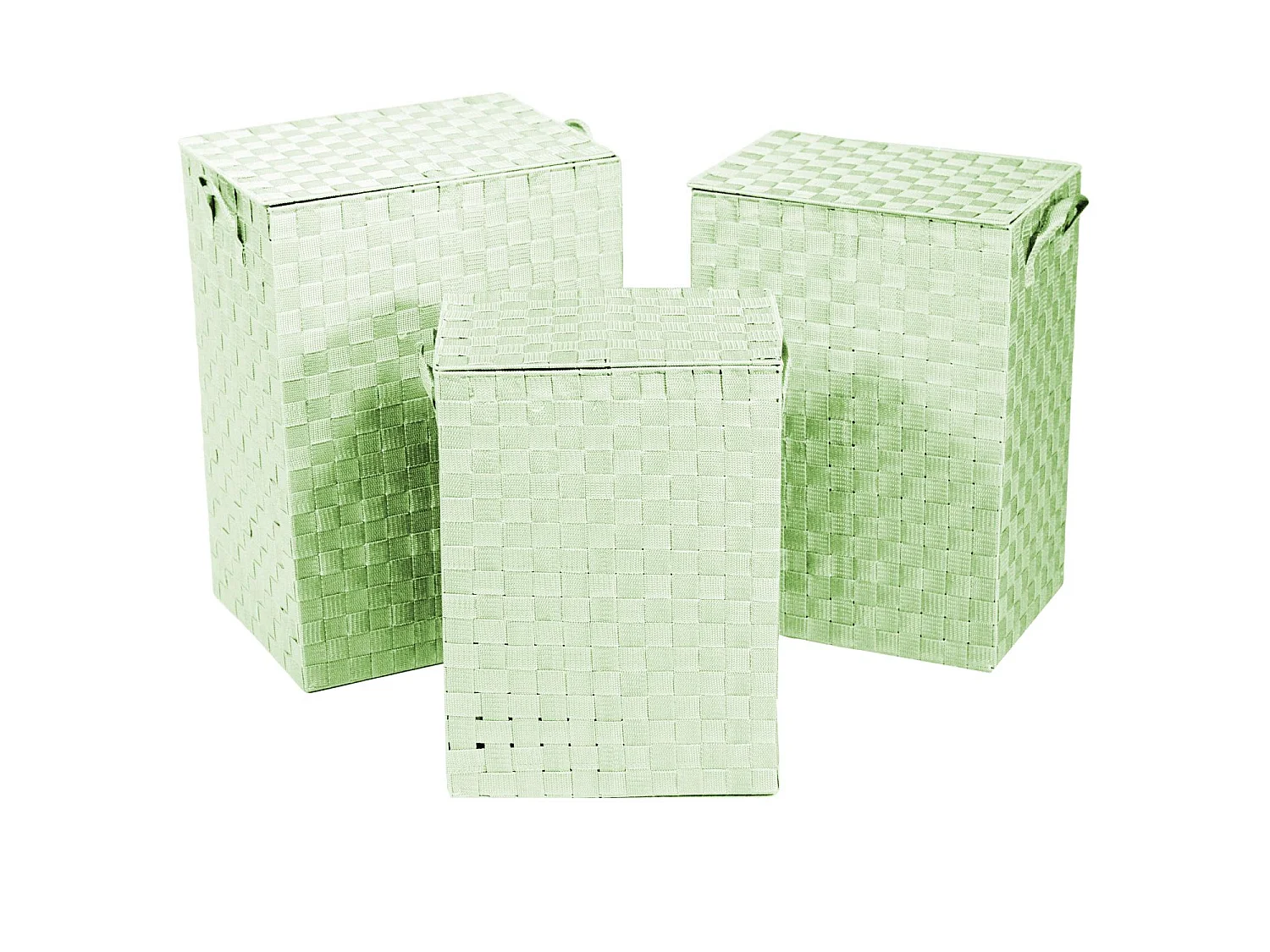 Cestone poliestere 1-3 verde chiaro foderato rettangolare cm 40x30h55