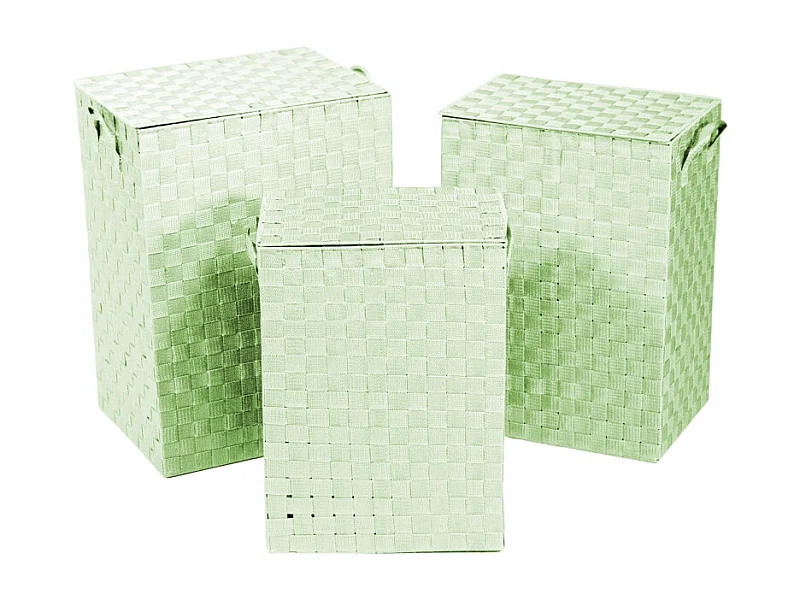 Cestone poliestere 1-3 verde chiaro foderato rettangolare cm 40x30h55