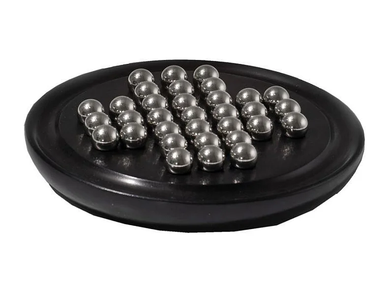 Decorazione gioco solitario legno cm19h2 palline alluminio