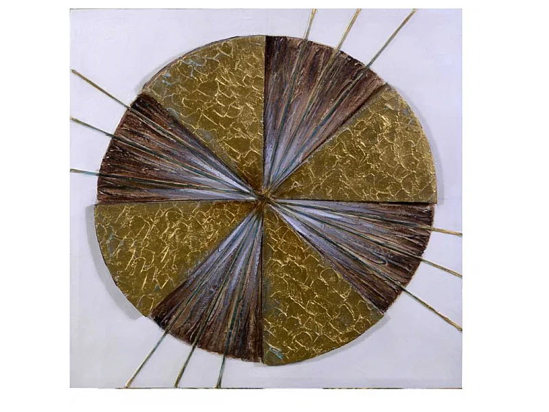 Quadro legno oro quadro cm 80x3x80