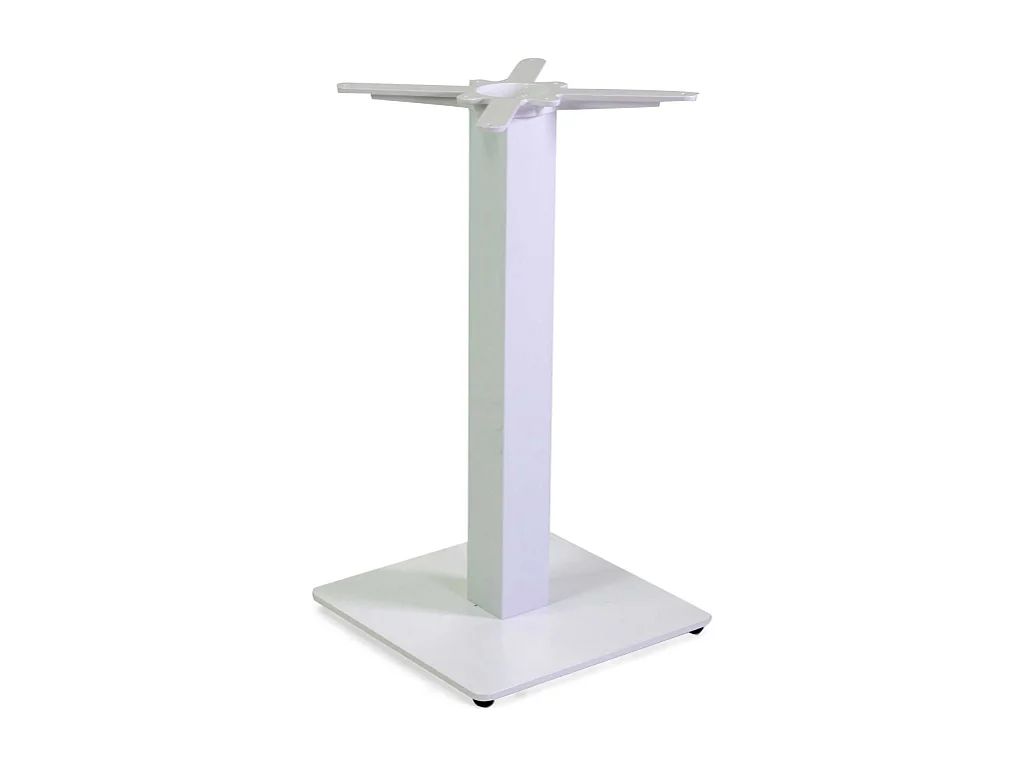 Base tavolo acciaio top ghisa Trevor bianco quadro cm 40x40h72