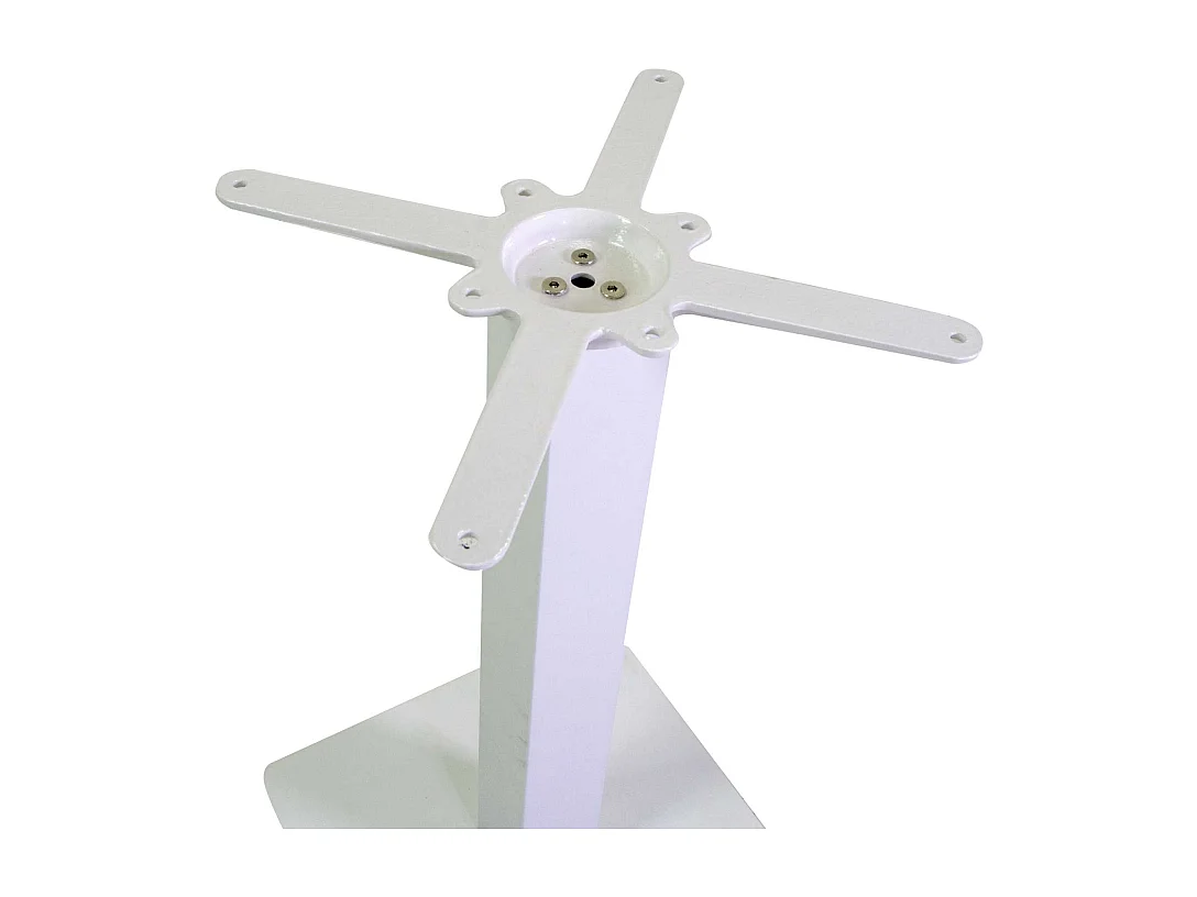 Base tavolo acciaio top ghisa Trevor bianco quadro cm 40x40h72