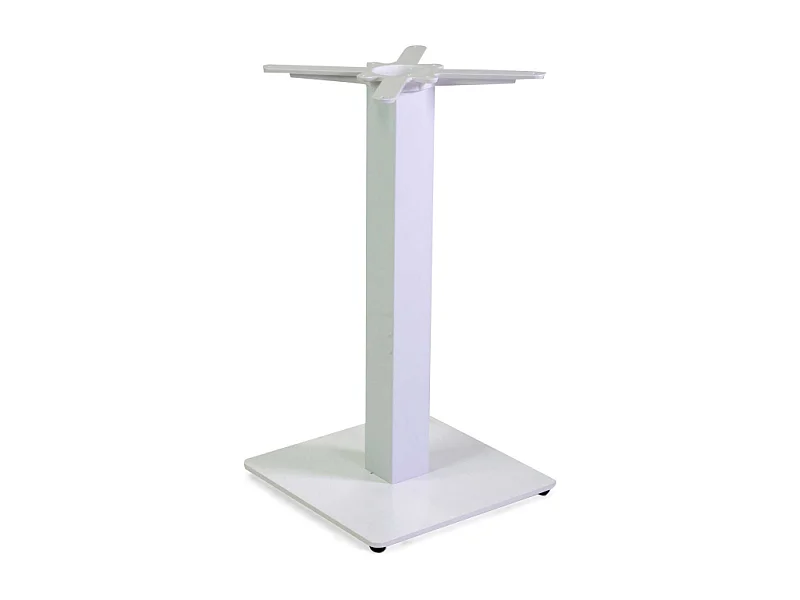 Base tavolo acciaio top ghisa Trevor bianco quadro cm 40x40h72