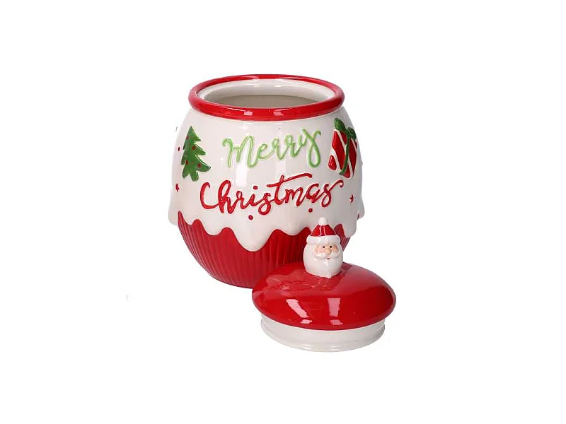 Barattolo ceramica merry christmas cm ø17h21,5