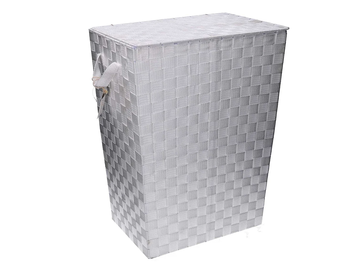 Cestone poliestere bianco rettangolare cm 40x30h53