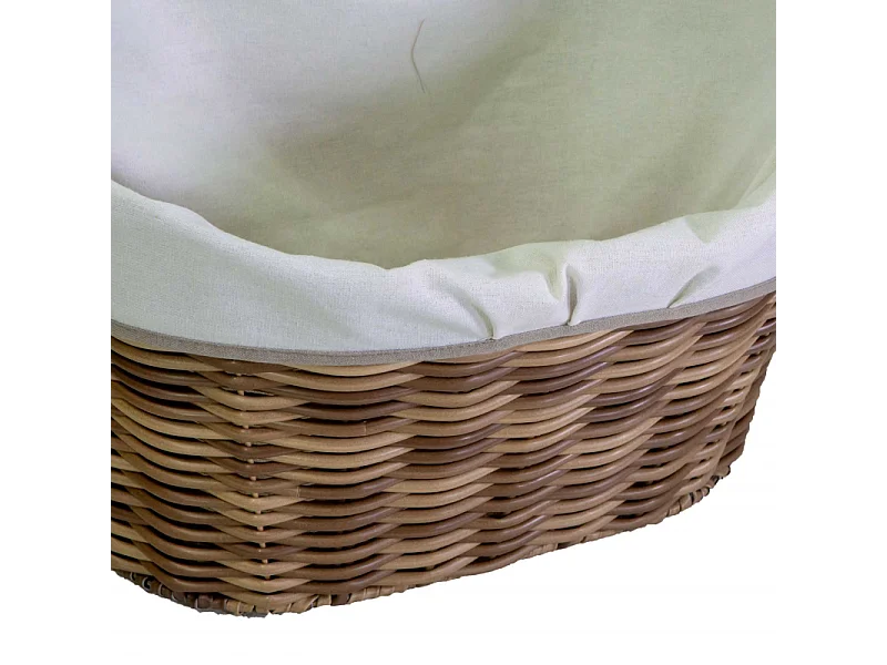 Cesta plastica grigio 1-2 con fodera bianca ovale cm 61x43h29/40