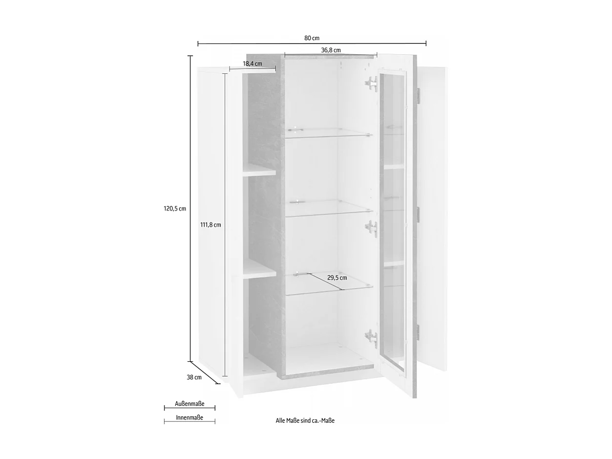 Vetrina Coro – Bianco e Report – 80x120x38