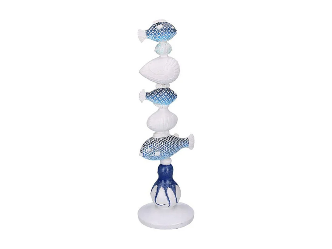 Decorazione mare resina bianco azzurro blu cm 14x13,5h45,5