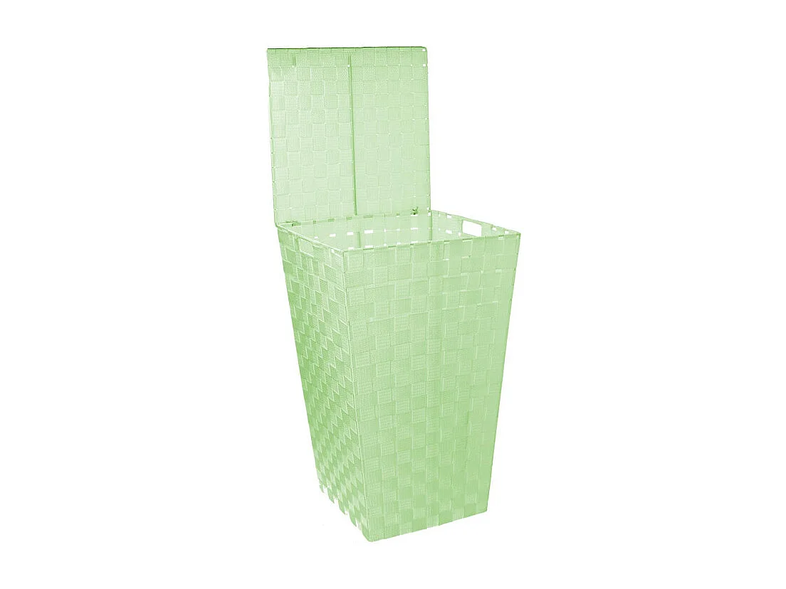 Cestone poliestere verde chiaro quadro cm 33x33h53