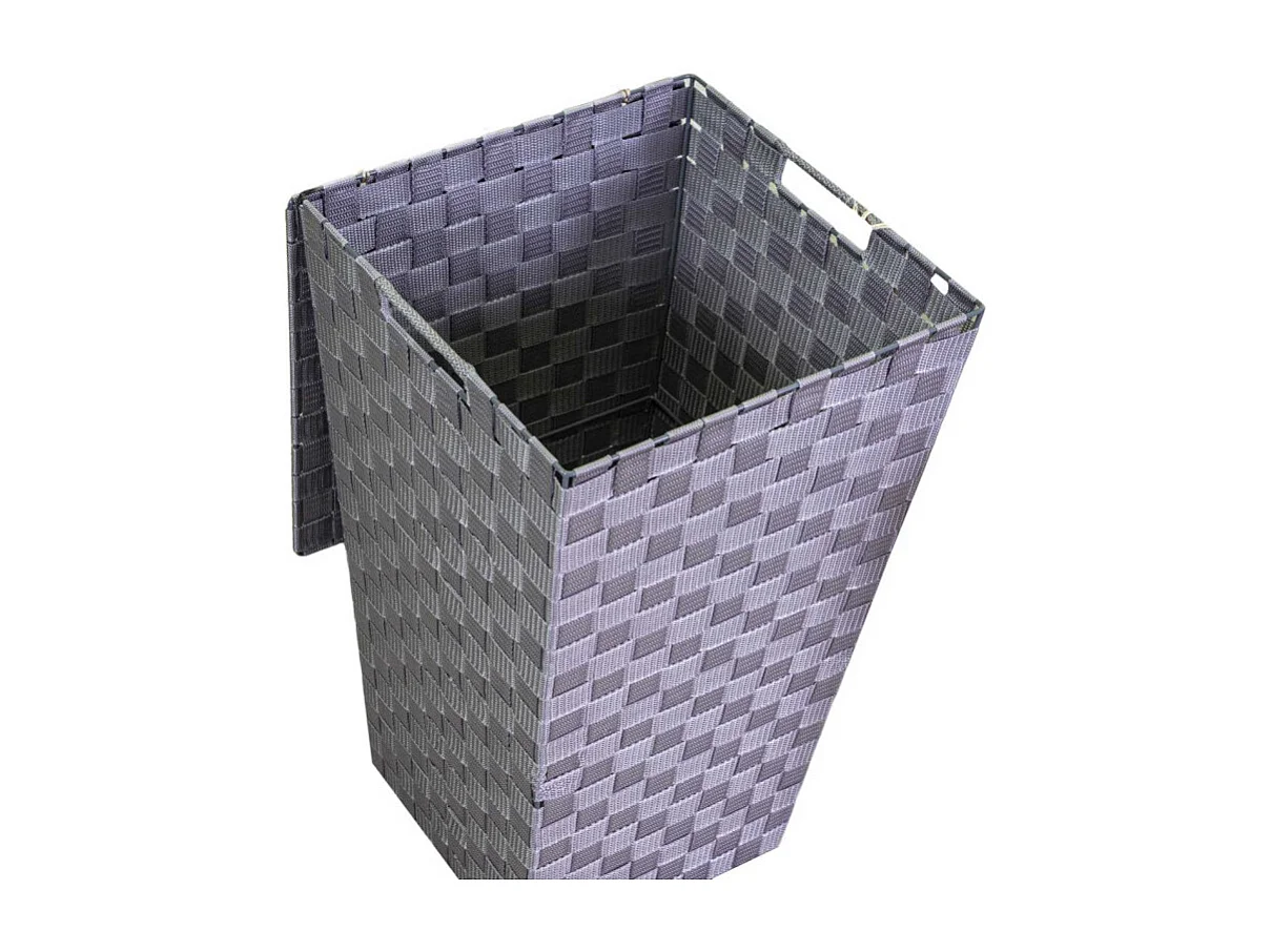 Cestone poliestere grigio quadro cm 33x33h53