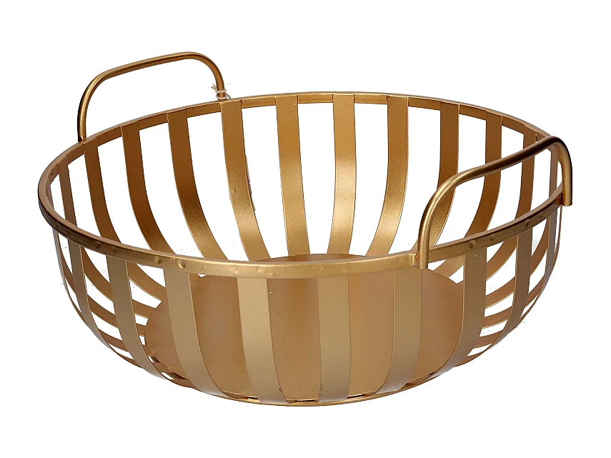 Cesta metallo 1-2 oro tondo cm 42,5x41h19,5