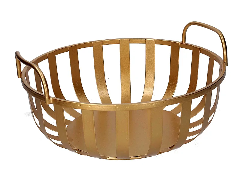 Cesta metallo 1-2 oro tondo cm 42,5x41h19,5